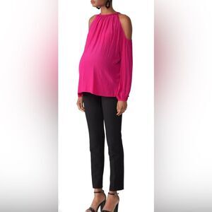 For 2 by Ramy Brook Magenta Heather Maternity Top Sz L